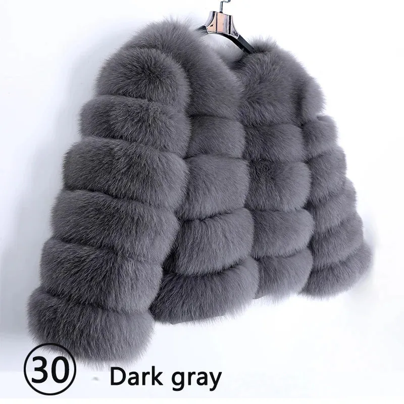 Natural Real Fox Fur Coat Women Winter Warm Luxury Fur Jacket Detachable Long Sleeves Female Vest Furry Coats