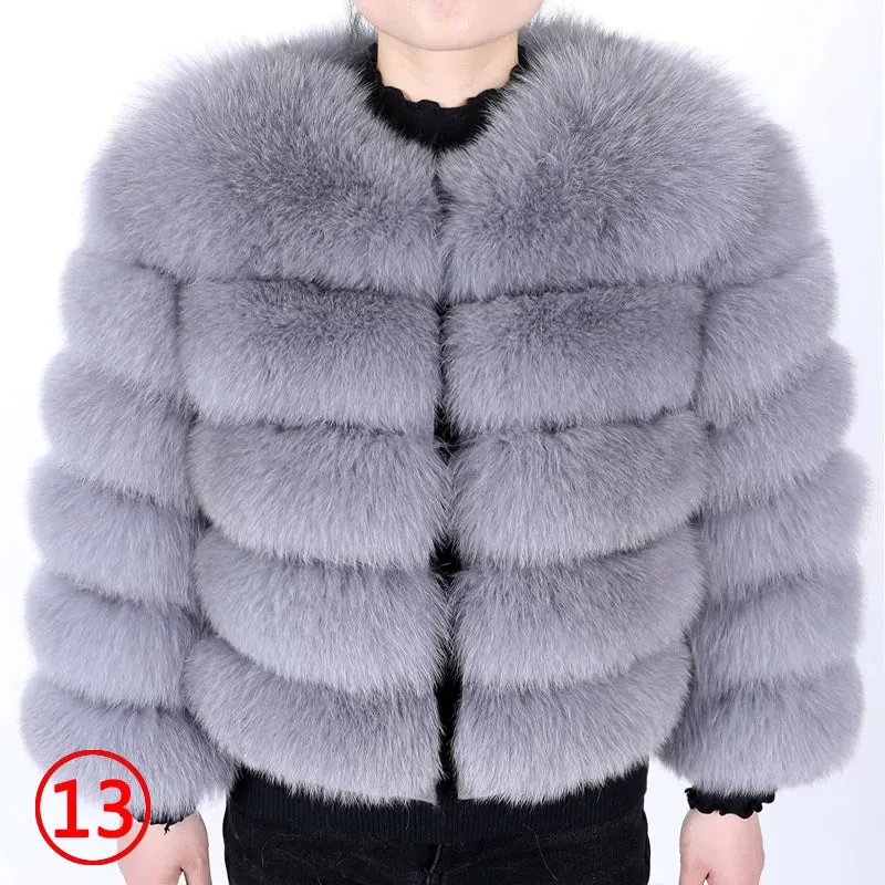 Natural Real Fox Fur Coat Women Winter Warm Luxury Fur Jacket Detachable Long Sleeves Female Vest Furry Coats