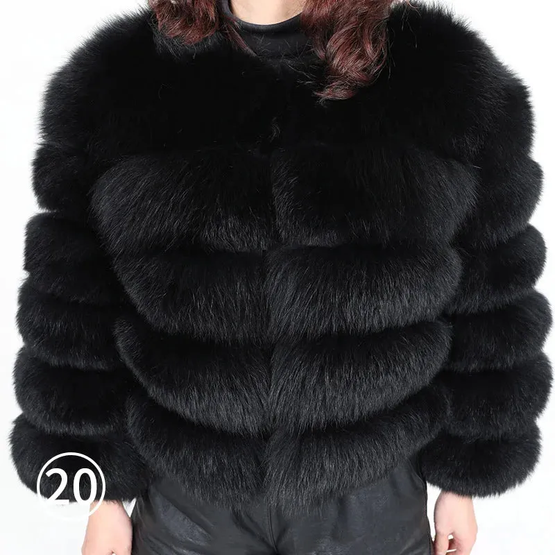 Natural Real Fox Fur Coat Women Winter Warm Luxury Fur Jacket Detachable Long Sleeves Female Vest Furry Coats