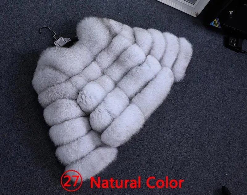 Natural Real Fox Fur Coat Women Winter Warm Luxury Fur Jacket Detachable Long Sleeves Female Vest Furry Coats