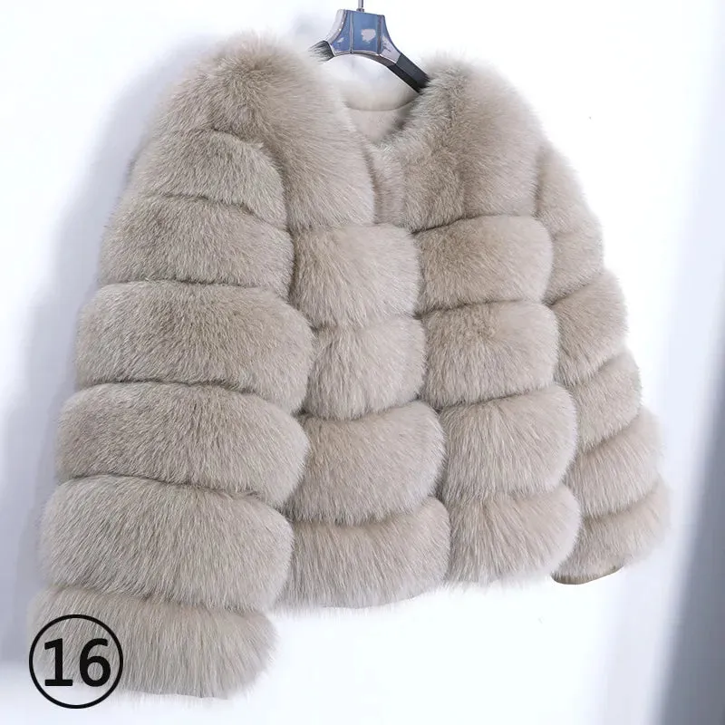 Natural Real Fox Fur Coat Women Winter Warm Luxury Fur Jacket Detachable Long Sleeves Female Vest Furry Coats