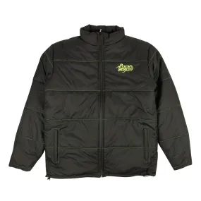 NEW PSYCHWORLD Black Logo Puffer Jacket Size M $280