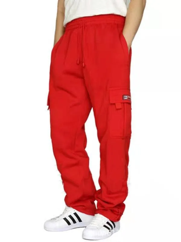 New sports and leisure loose foot multi-pocket tether men's loose overalls trousers