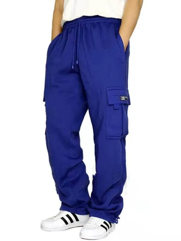 New sports and leisure loose foot multi-pocket tether men's loose overalls trousers