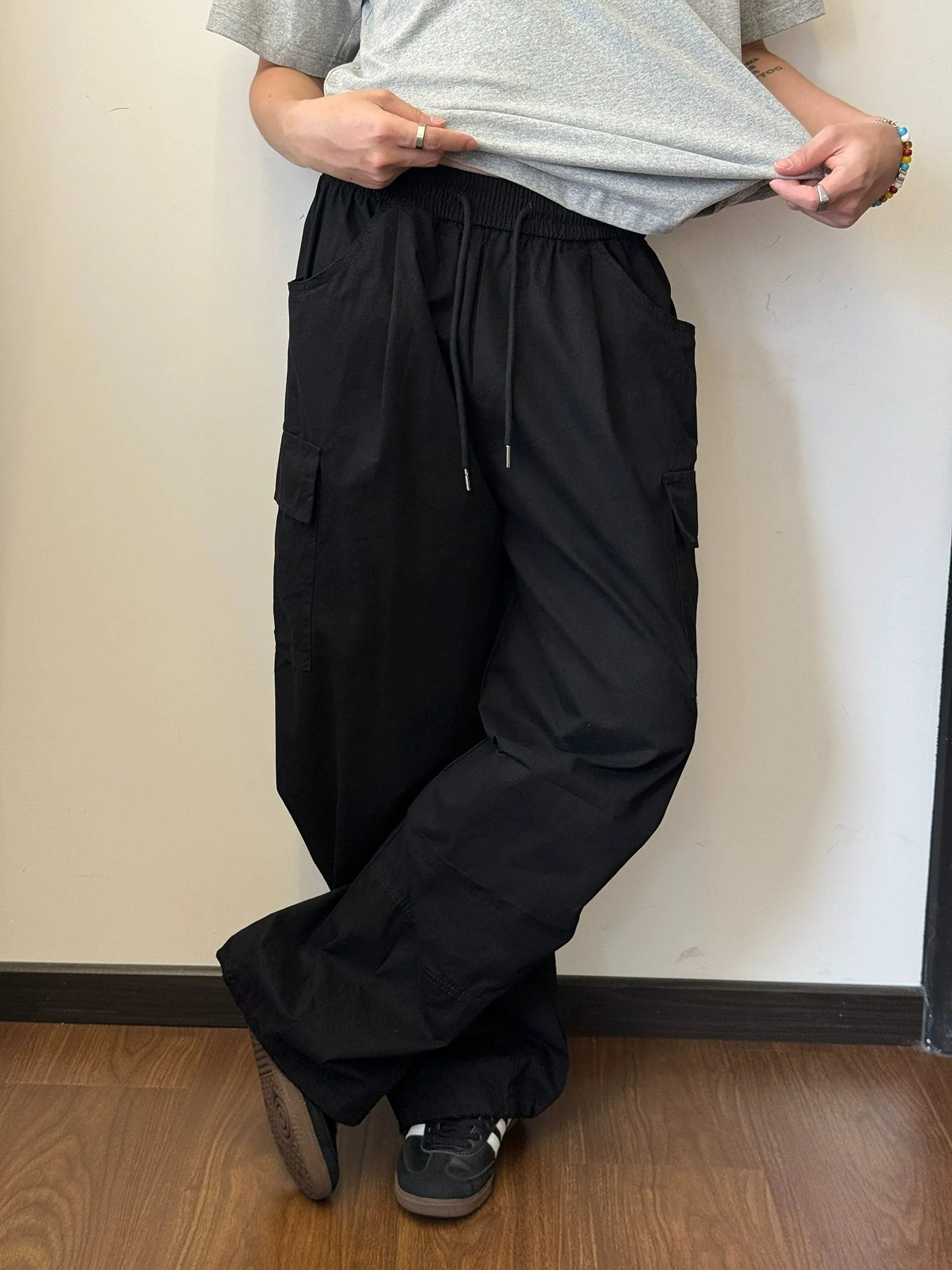 Nine Adjustable Cargo Track Pants