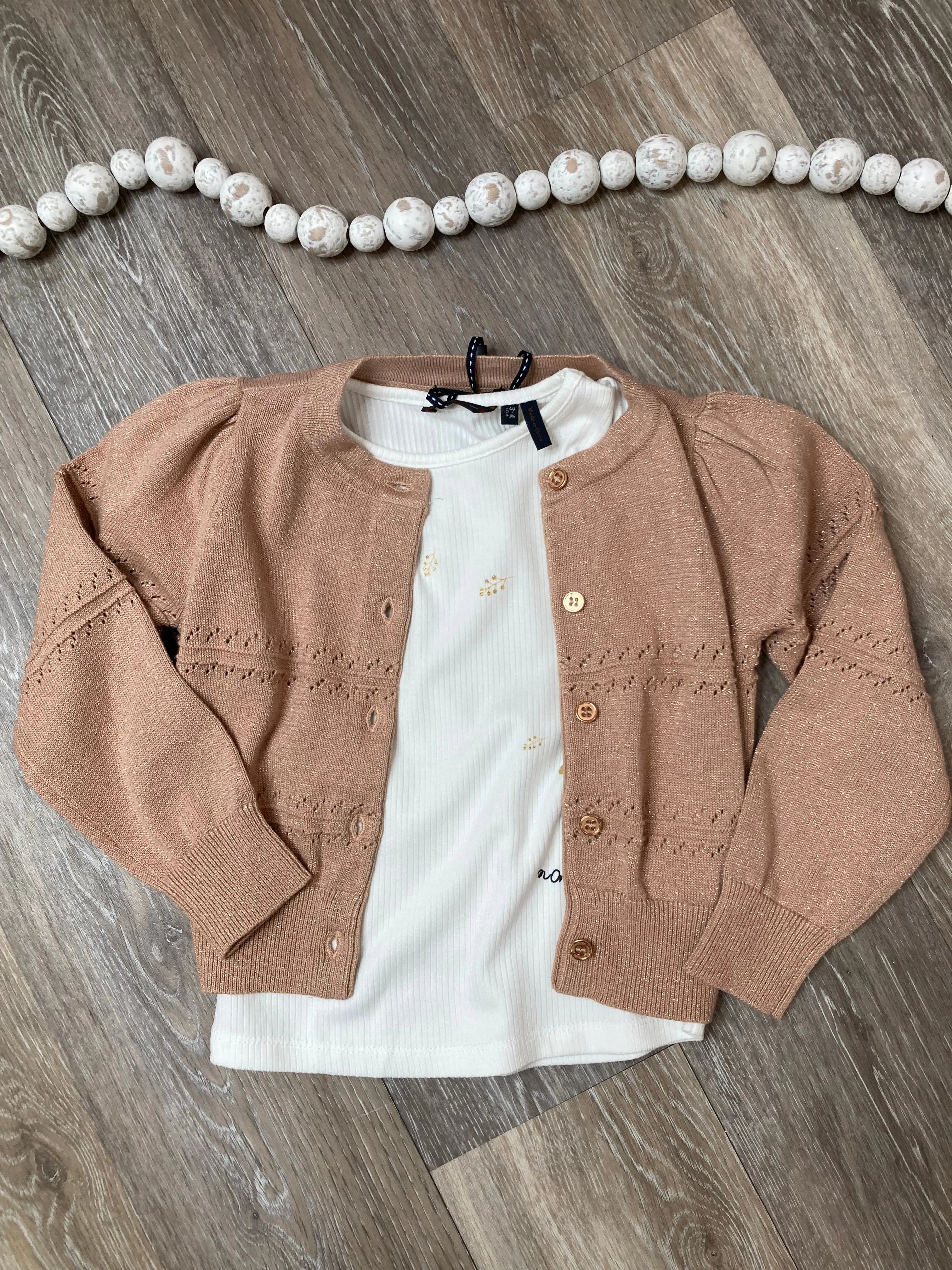 NON Sparkle Cardigan in Sand Blush