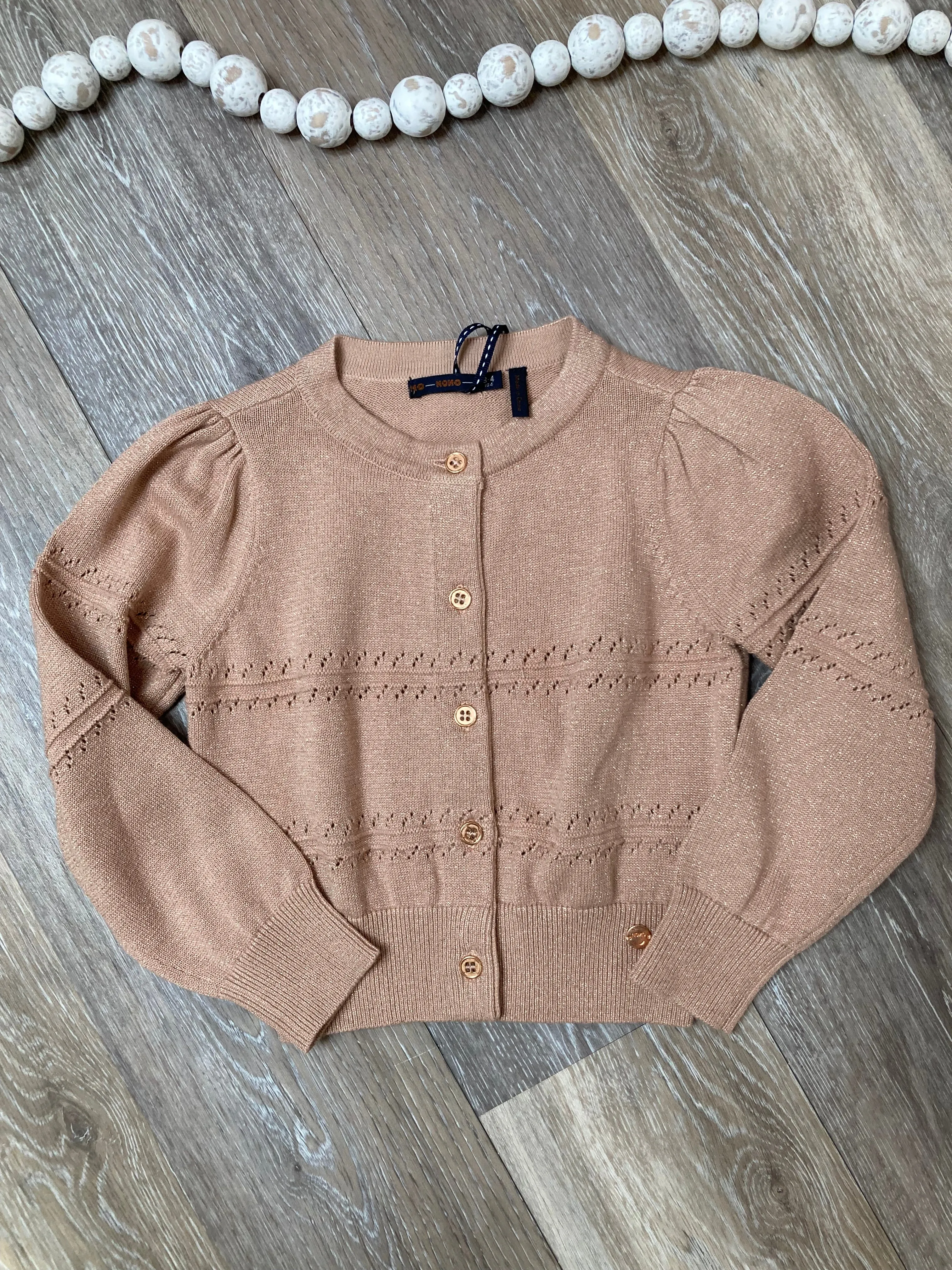 NON Sparkle Cardigan in Sand Blush