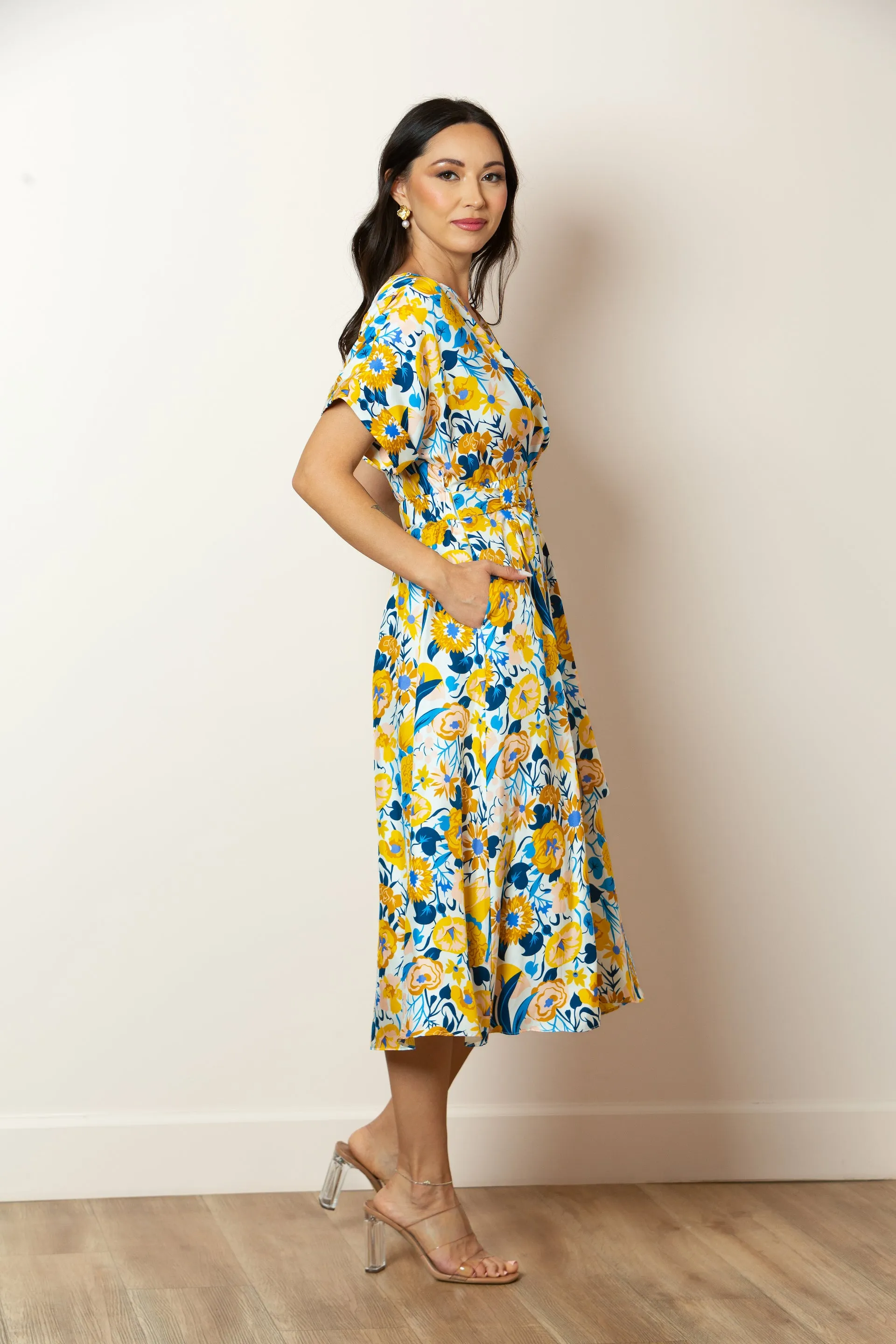 Nova Kimono Sleeve Silk Dress