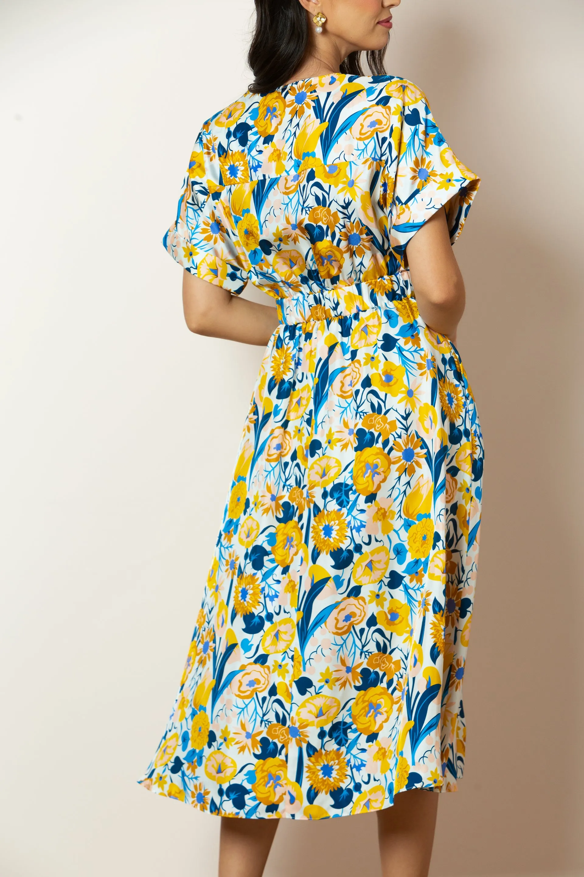 Nova Kimono Sleeve Silk Dress