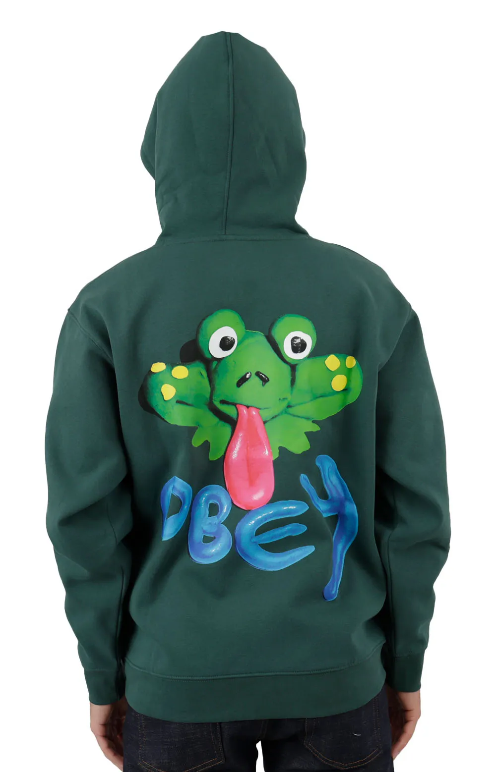 OBEY Dark Cedar Frog Design Pullover Hoodie