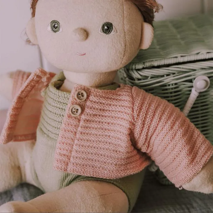 Olli Ella Dinkum Doll Cardigan Rose