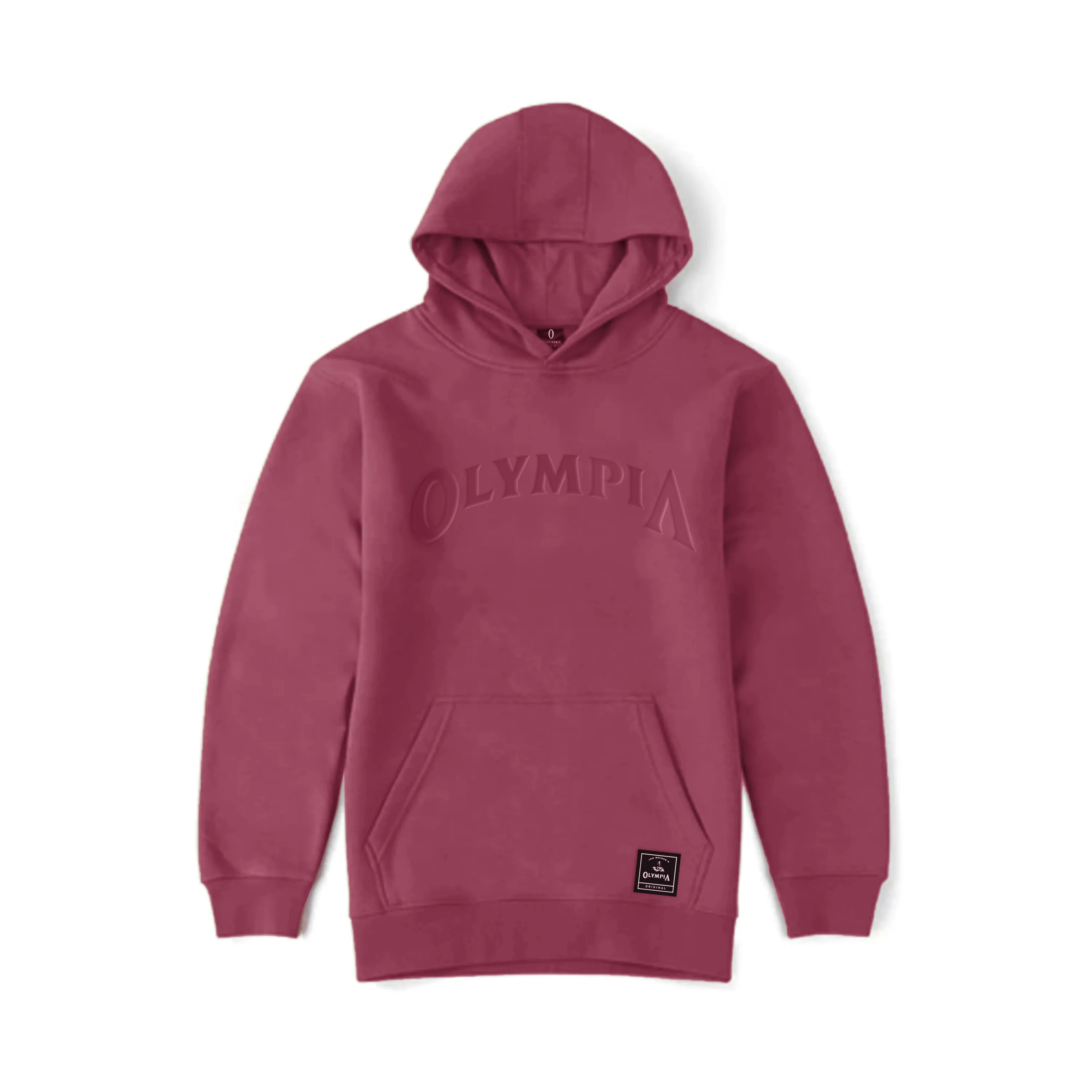 Olympia Pullover Hoodie Embossed Maroon