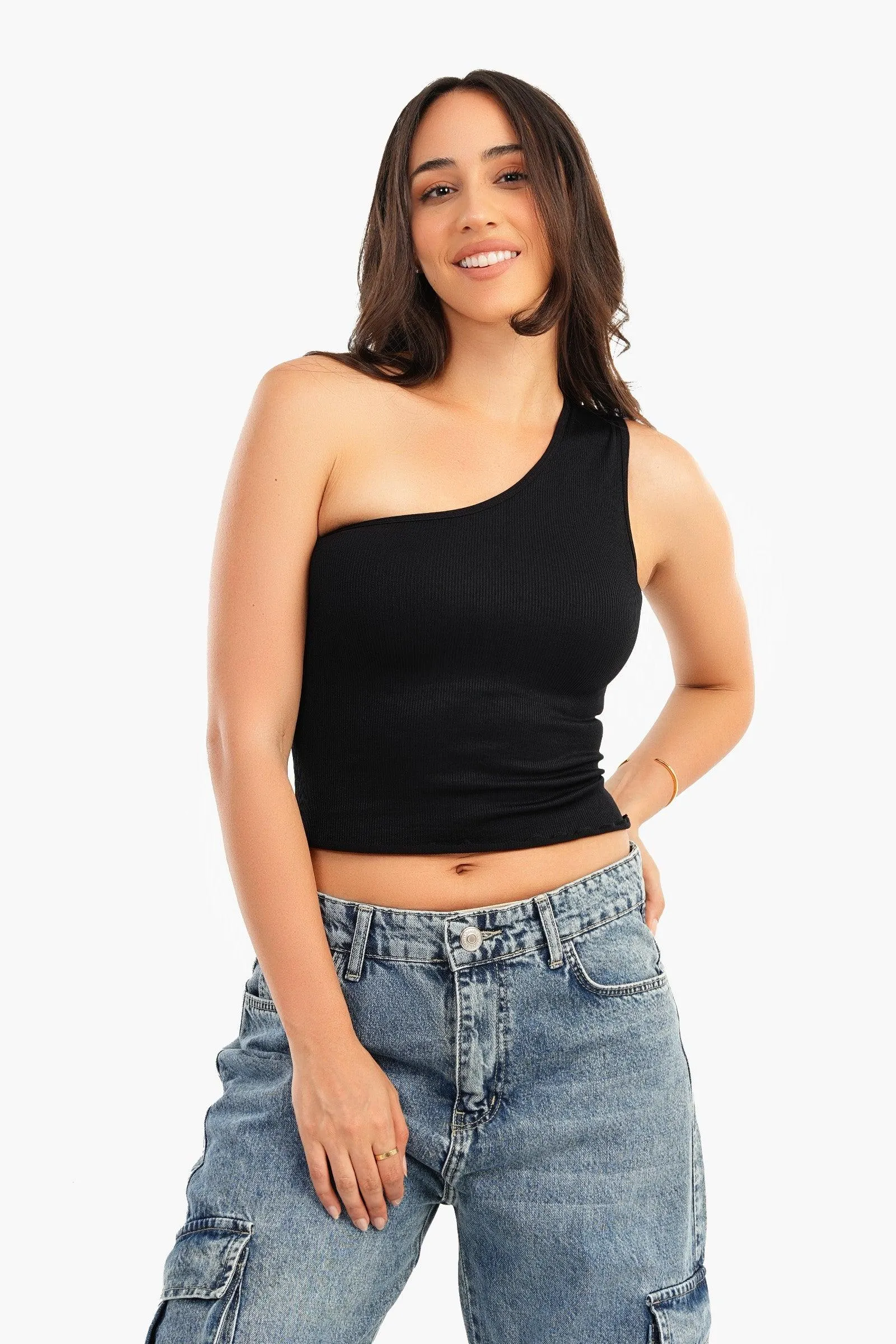 One Shoulder Cropped Top