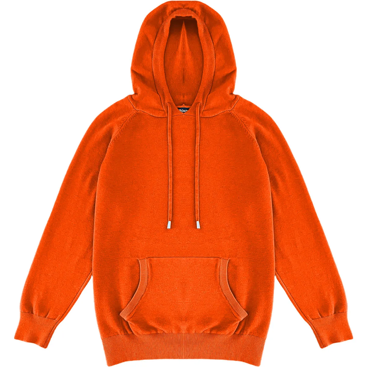 Orange Mens Knit Pullover Hoodie Sweater