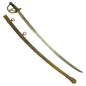 Original U.S Civil War M-1840 "Wrist Breaker" Heavy Cavalry Saber by Sheble & Fisher with Scabbard