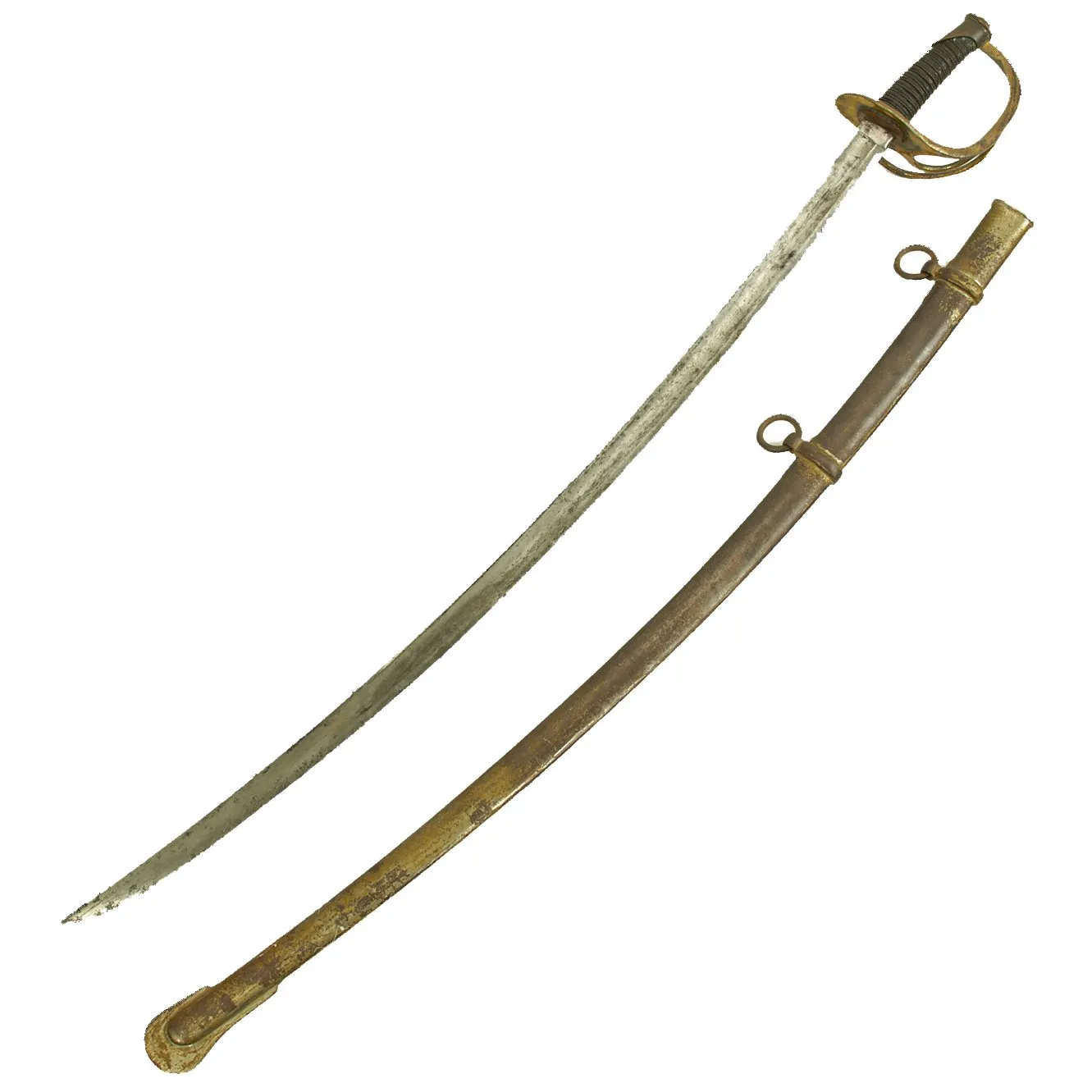 Original U.S Civil War M-1840 "Wrist Breaker" Heavy Cavalry Saber by Sheble & Fisher with Scabbard