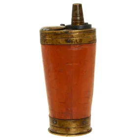 Original U.S. Revolutionary War Era Pistol Flask with Ball & Patch Compartments - Three Balls Retained