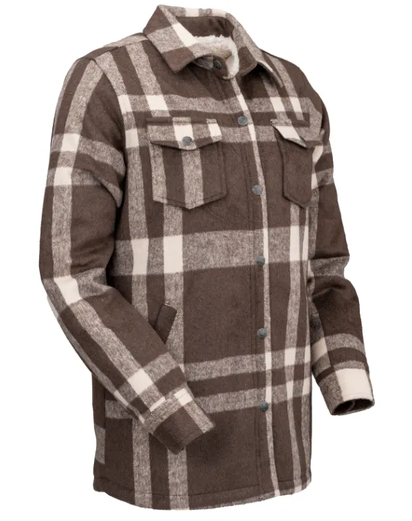 Outback Trading Company Women's C'Anne Brown Plaid Shirt Jacket 29649-BRN