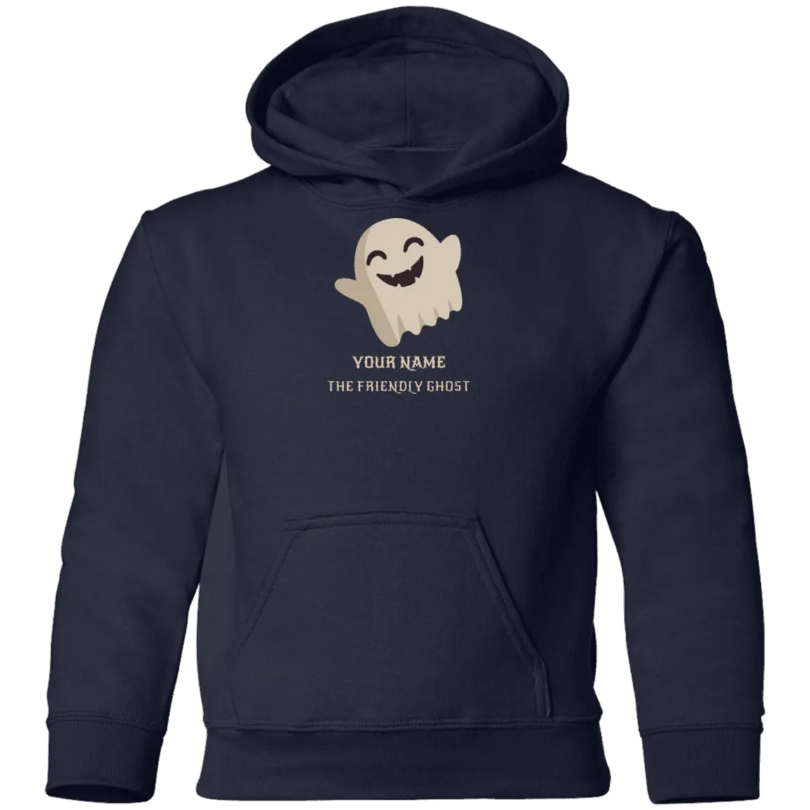 Personalised Friendly Ghost Halloween Costume Pullover Hoodie(Kids)