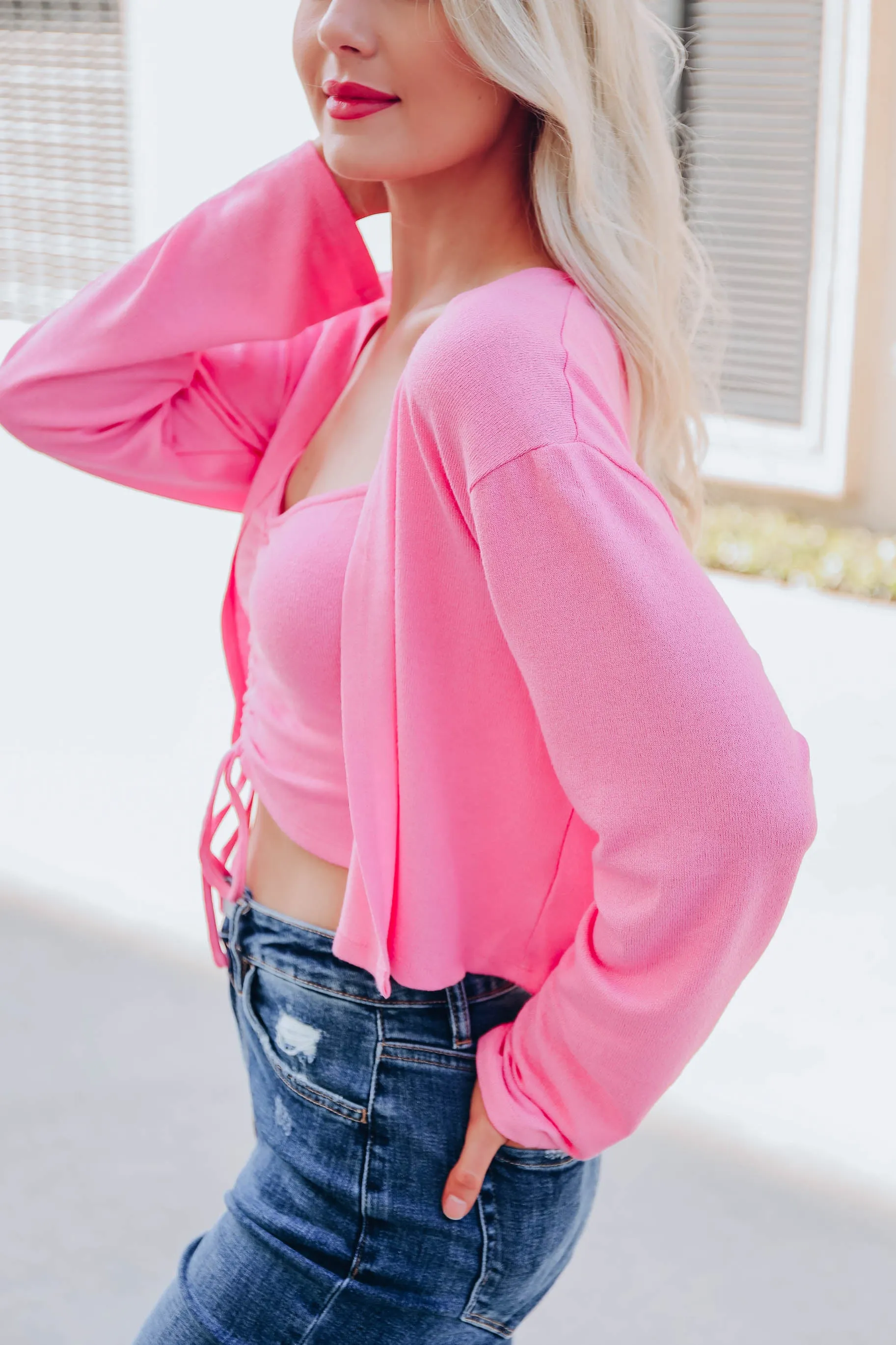 Pink Fascination Cardigan/Cami Set