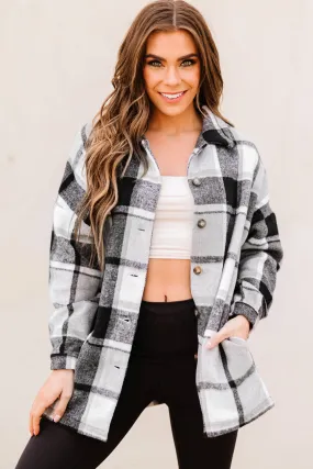 Plaid Dropped Shoulder Pocket Shacket