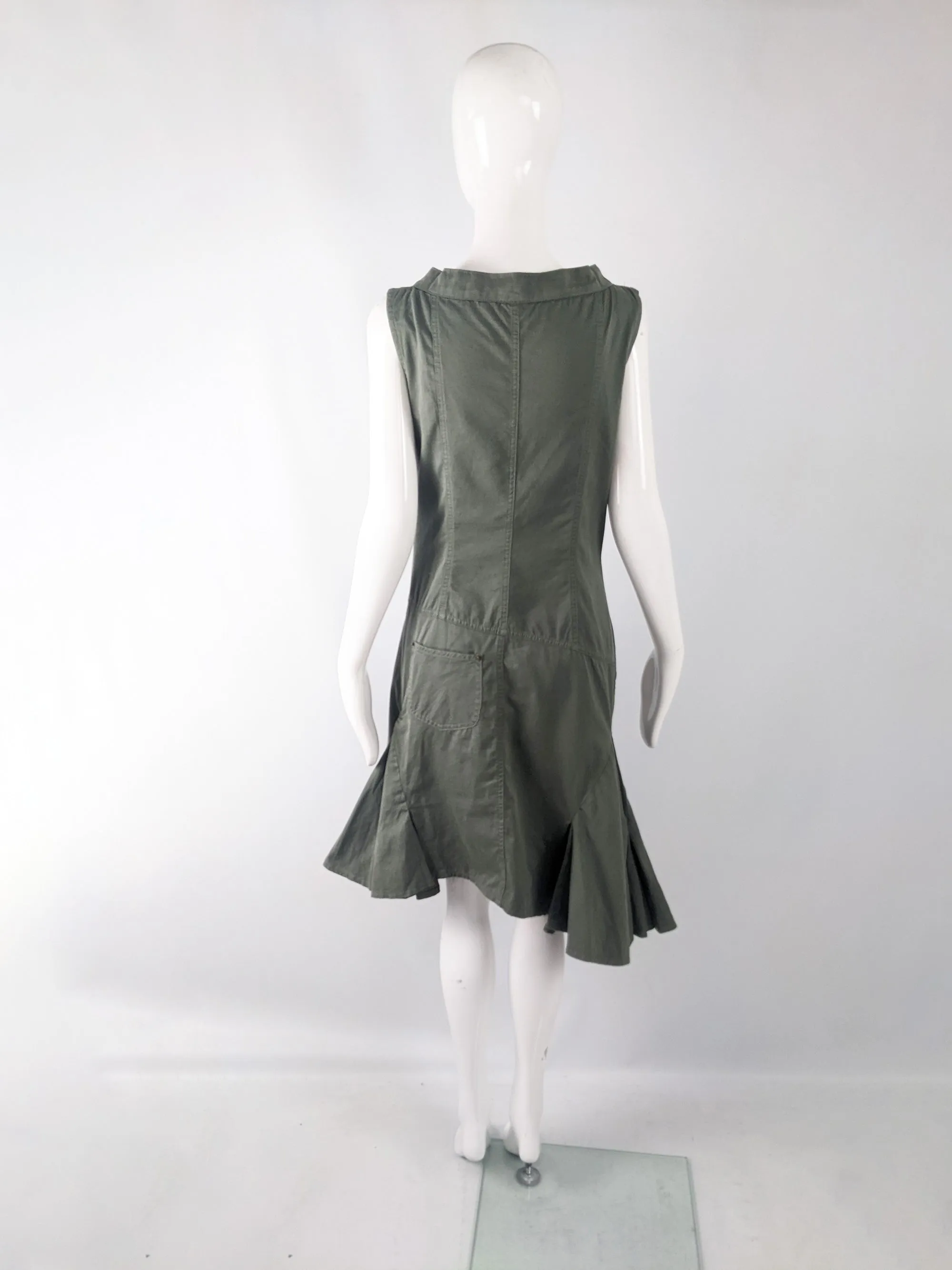 Plein Sud Vintage Green Asymmetrical Cotton Dress