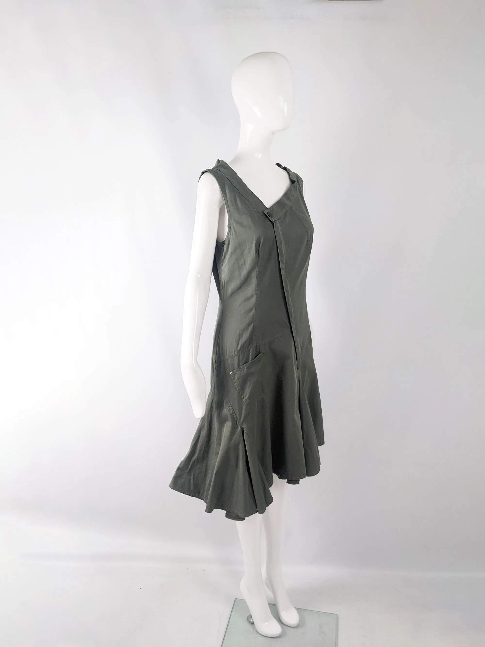 Plein Sud Vintage Green Asymmetrical Cotton Dress