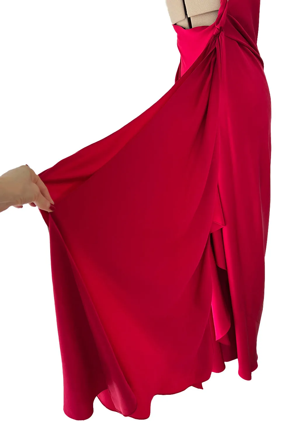 Pre-Fall 2010 Yves Saint Laurent by Stefano Pilati Red One Shoulder Dress