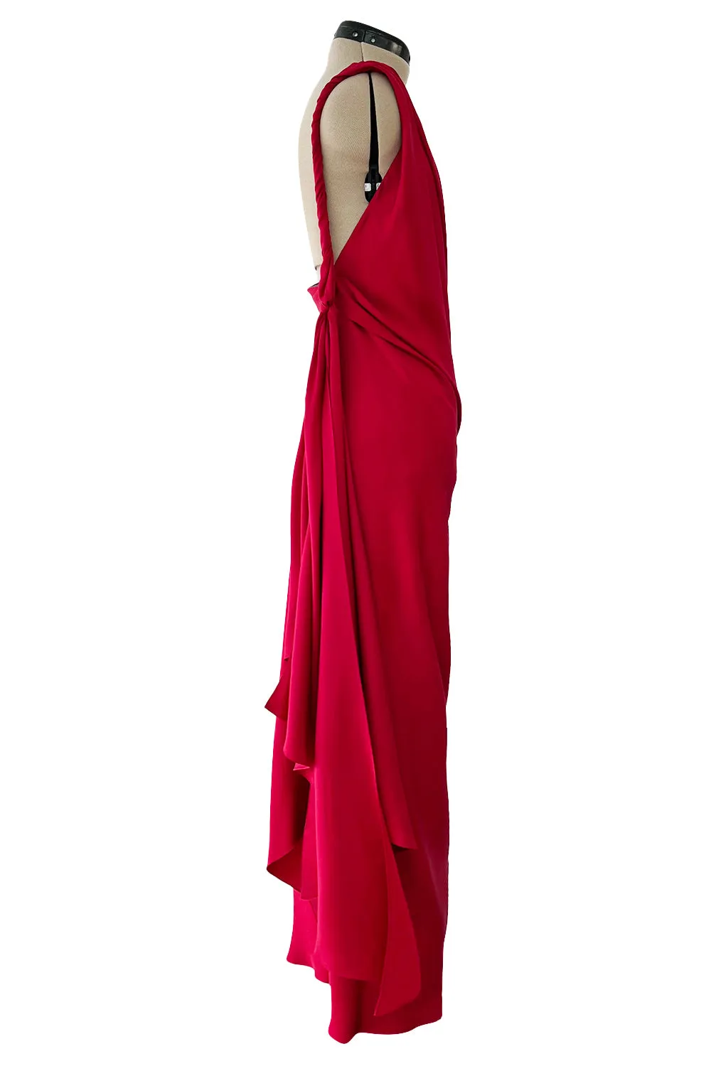 Pre-Fall 2010 Yves Saint Laurent by Stefano Pilati Red One Shoulder Dress