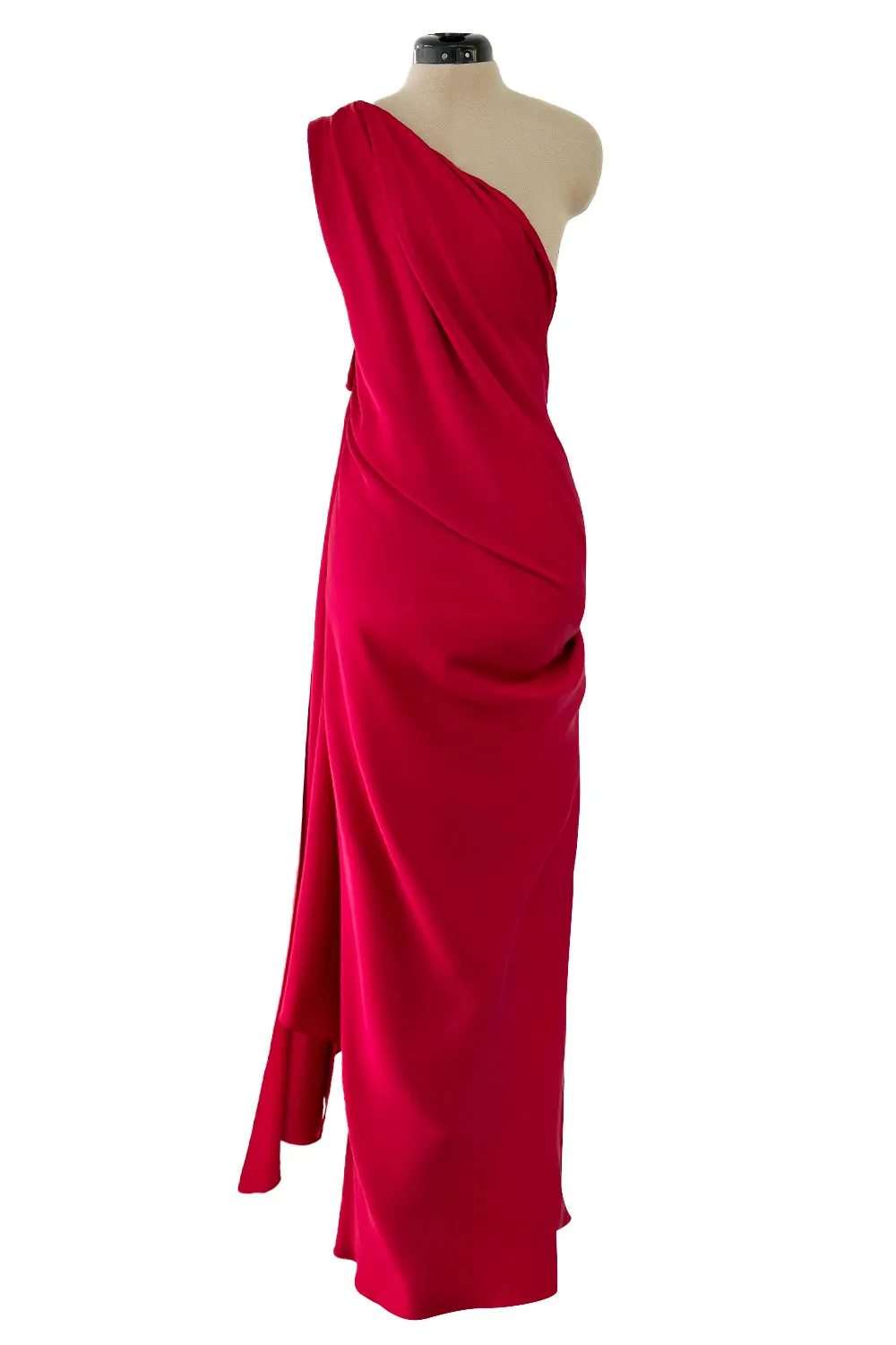 Pre-Fall 2010 Yves Saint Laurent by Stefano Pilati Red One Shoulder Dress