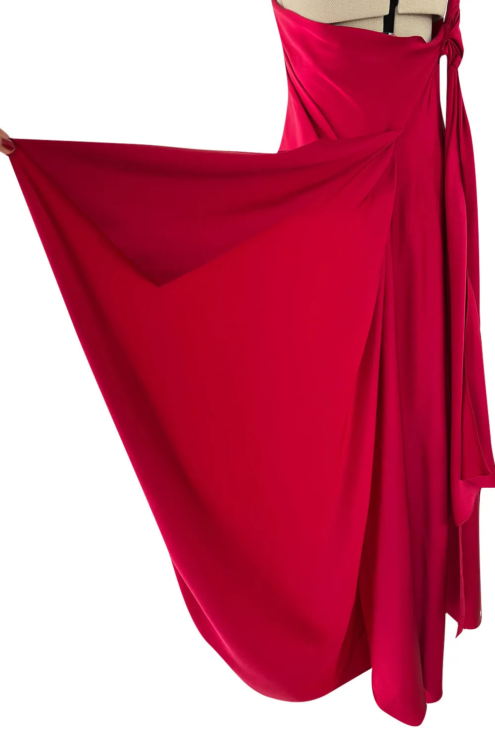 Pre-Fall 2010 Yves Saint Laurent by Stefano Pilati Red One Shoulder Dress