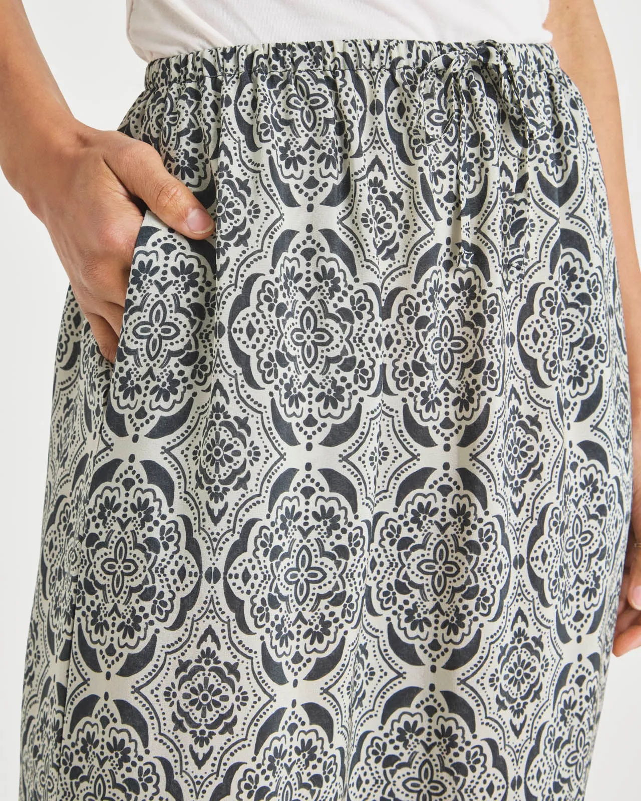 Printed Alessandra Silk Maxi Skirt