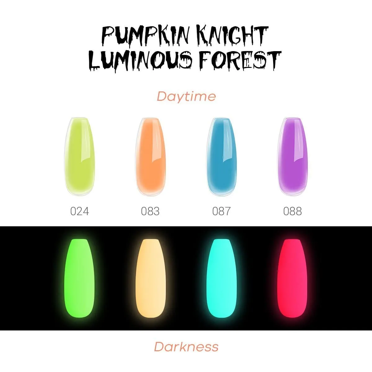 Pumpkin Knight & Luminous Forest - 4 Colors Poly Nail Gel Kit