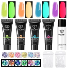 Pumpkin Knight & Luminous Forest - 4 Colors Poly Nail Gel Kit