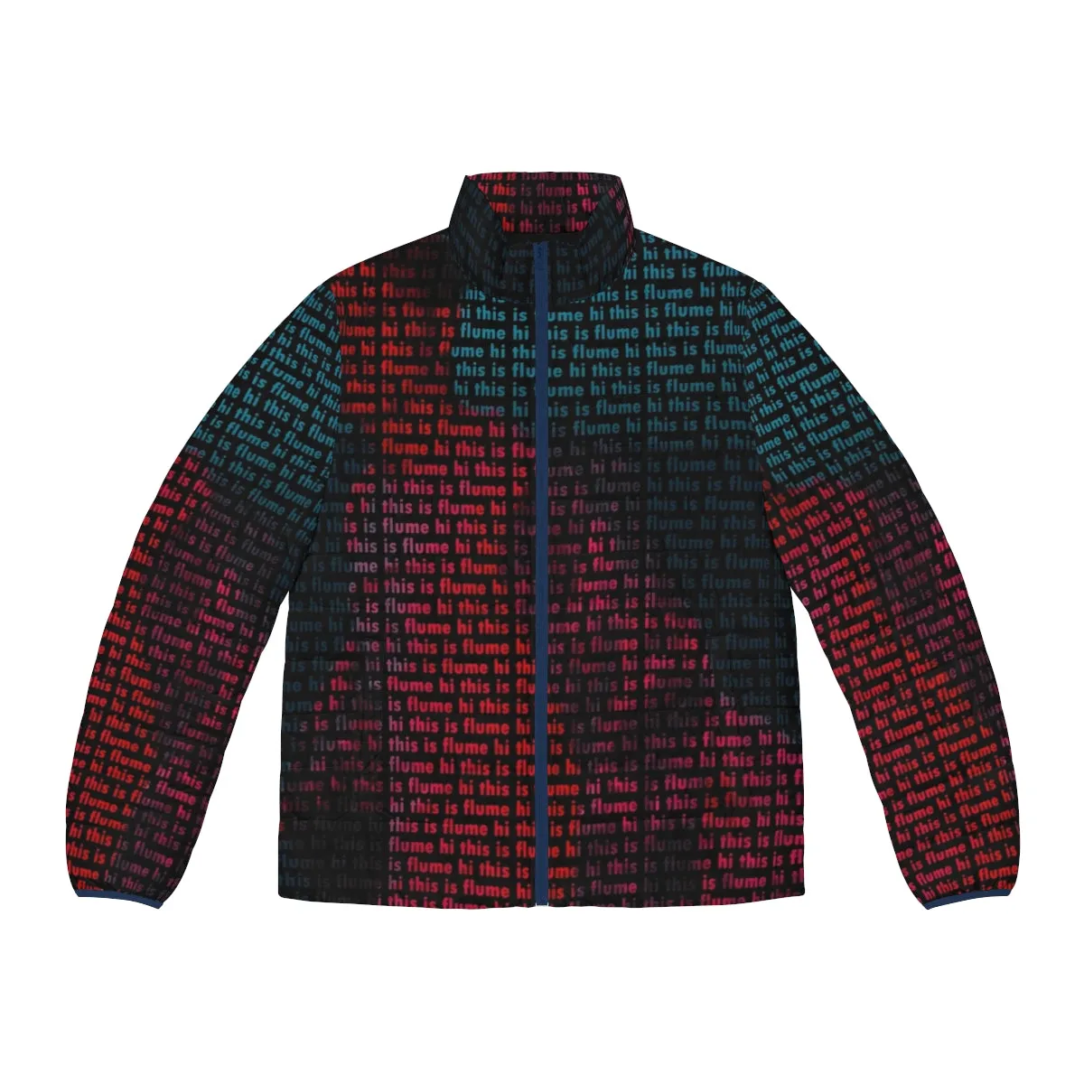 "Hi This is Flume" Printed Puffer Jacket - EDM & Electronic Music Merch