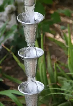 Rain Chain Flared Cups - Aluminum