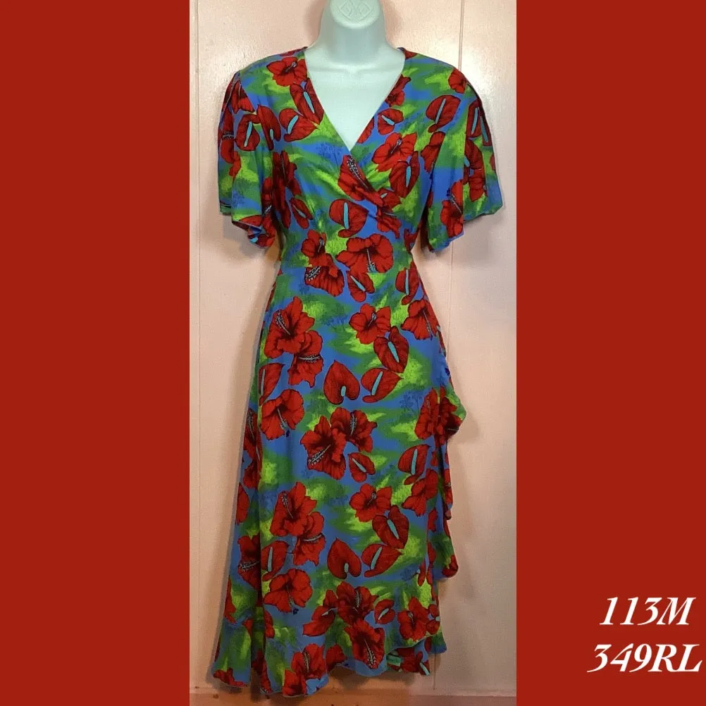 Rainbow Jo Summer Wrap Midi Dress with Sleeves - 113M - 349RL