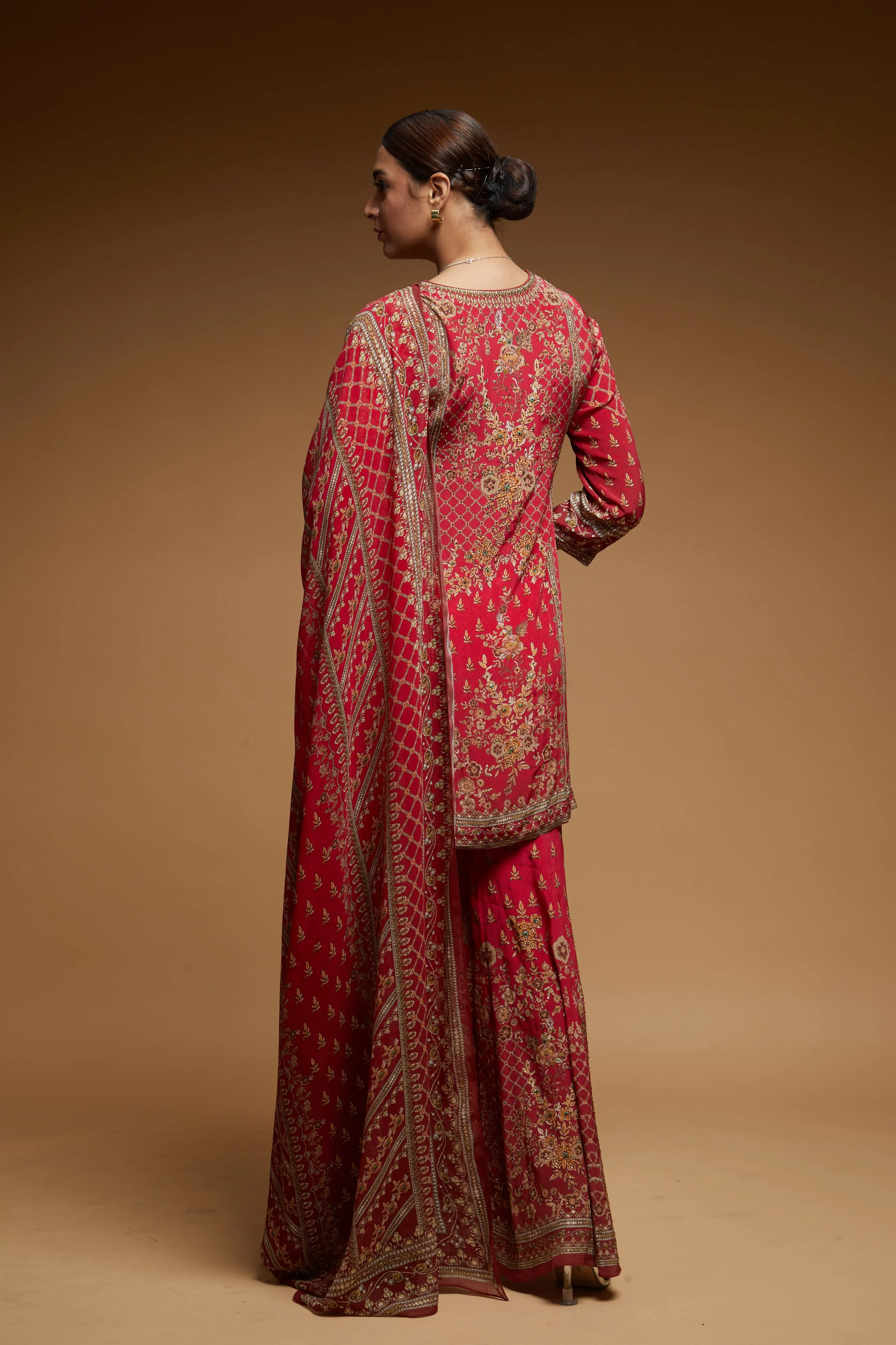 Red Color Sharara