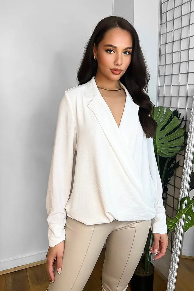 Relased Fit Wrap Crepe Blouse