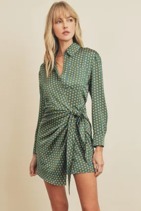 Retro Dot Wrap Dress