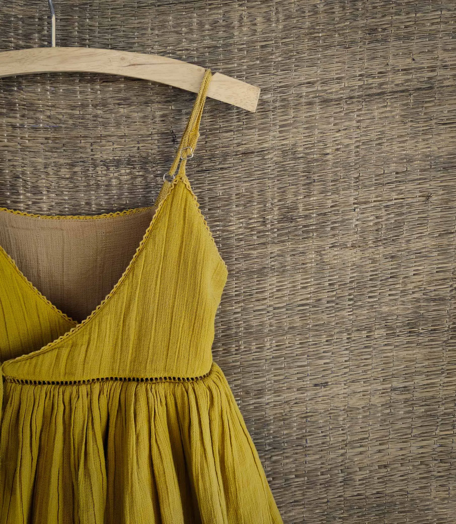 Reversible wrap Dress | Yellow - Beige