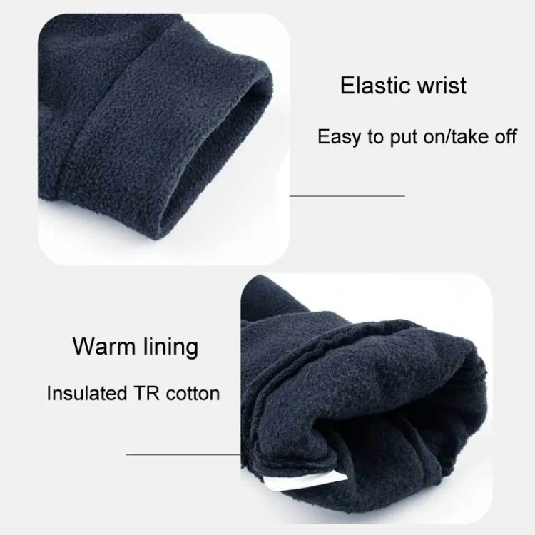 Rocker Fleece Winter Warm Anti-Slip Gloves Outdoor Riding Sports Gloves, Size: L(Navy)