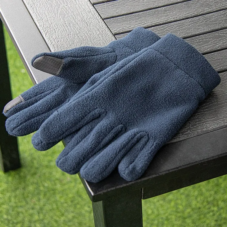 Rocker Fleece Winter Warm Anti-Slip Gloves Outdoor Riding Sports Gloves, Size: L(Navy)