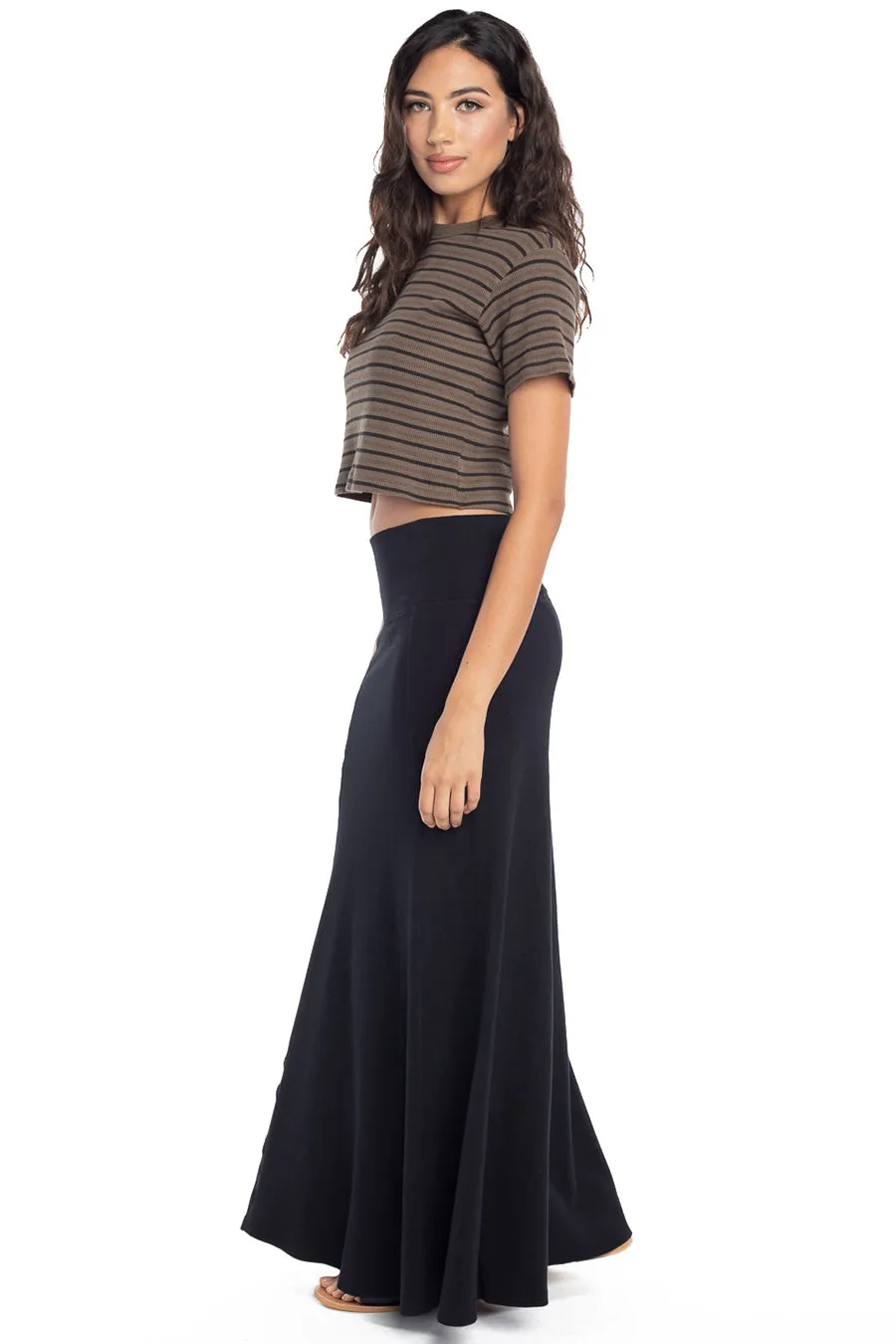 Rolldown Ribbed Sweep Skirt