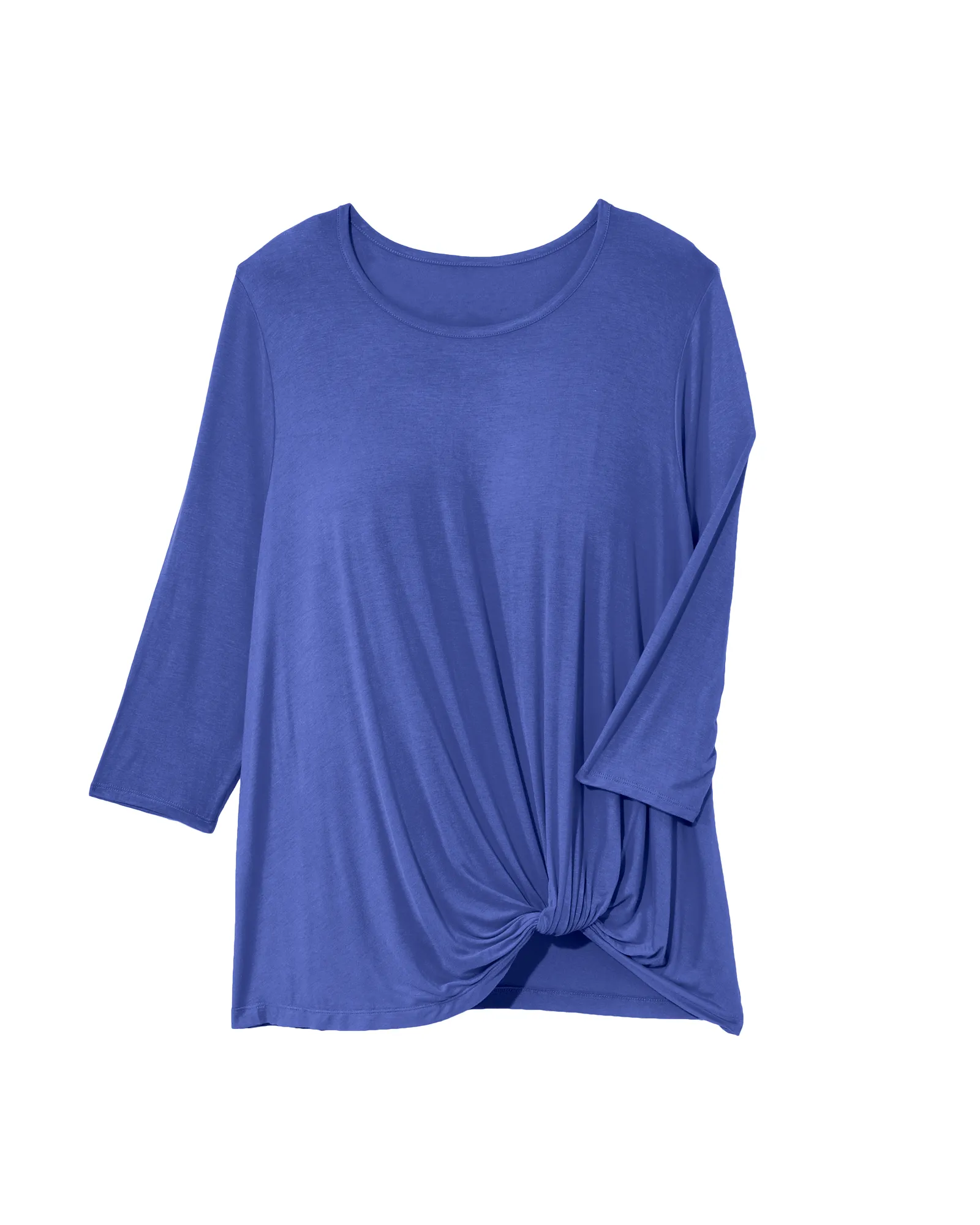 Ryan Long Sleeve Side Twist Top | Azure Blue