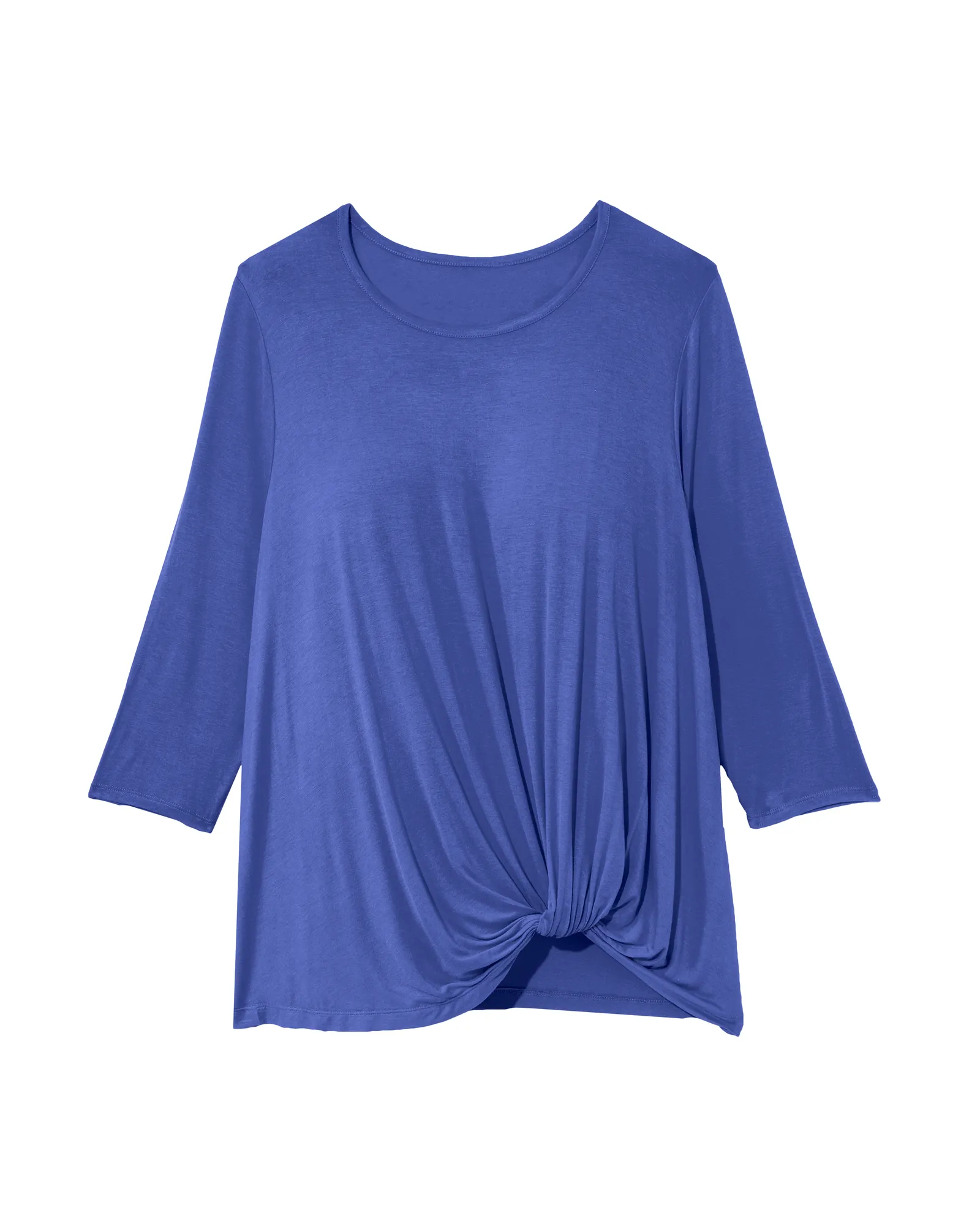 Ryan Long Sleeve Side Twist Top | Azure Blue