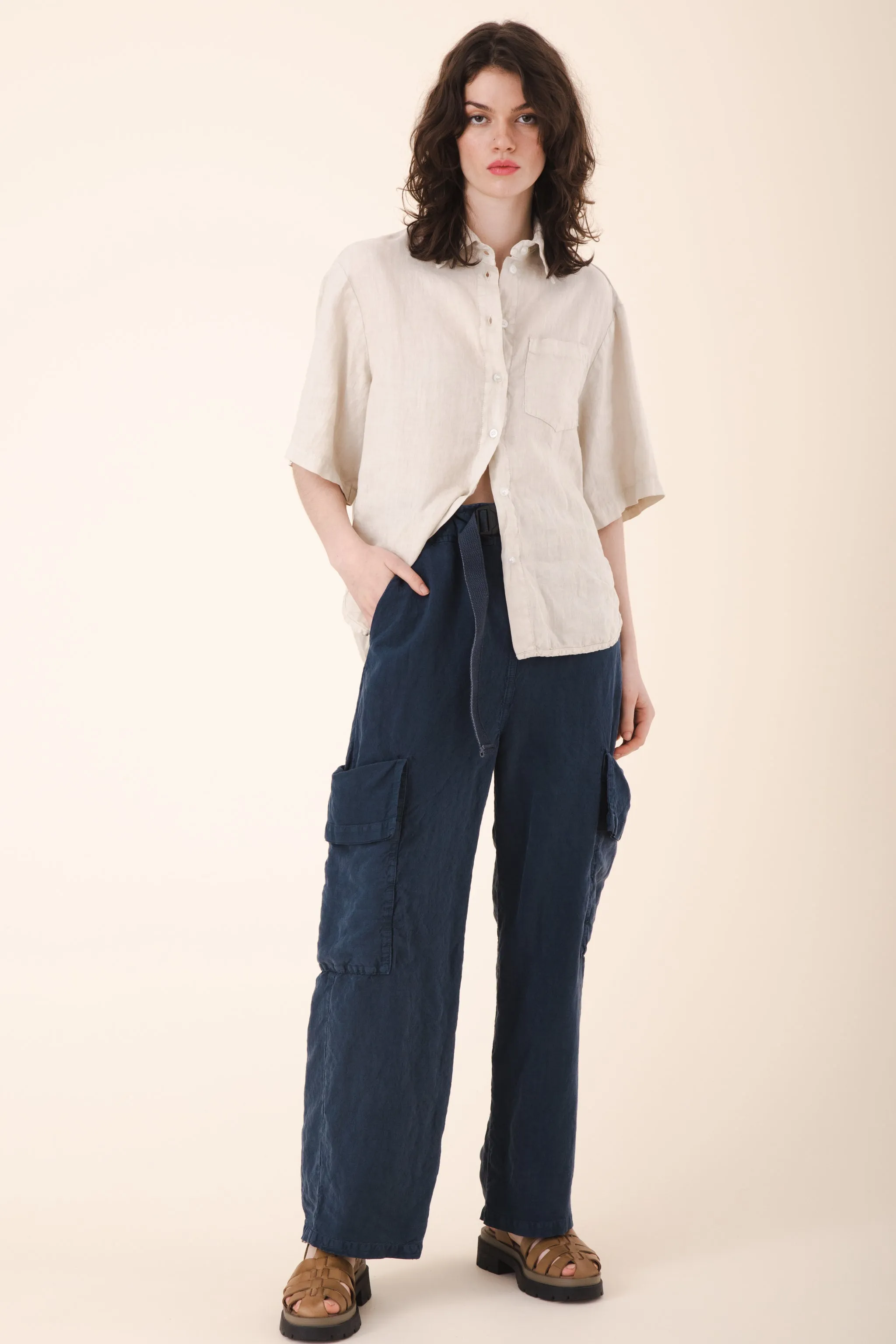 Sack Pocket Pant Silk in Atlantic