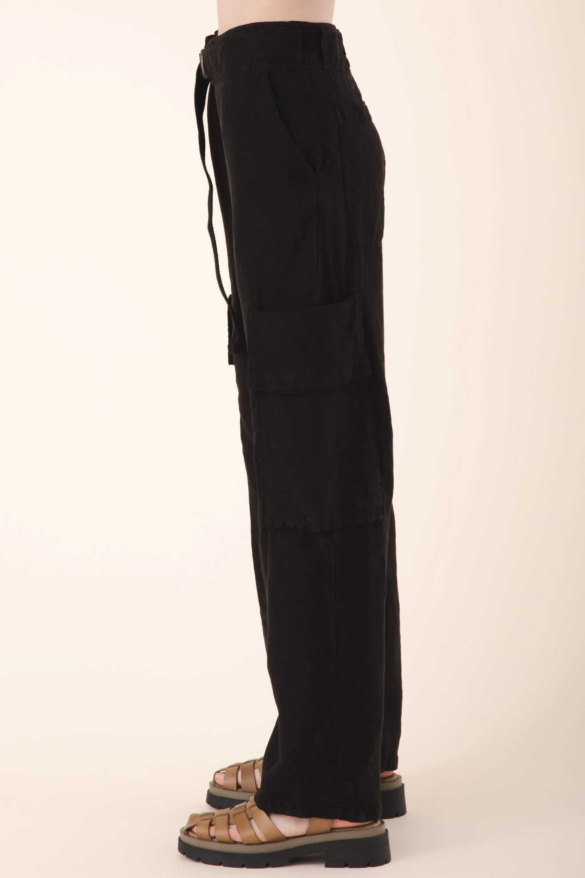 Sack Pocket Pant Silk in Black