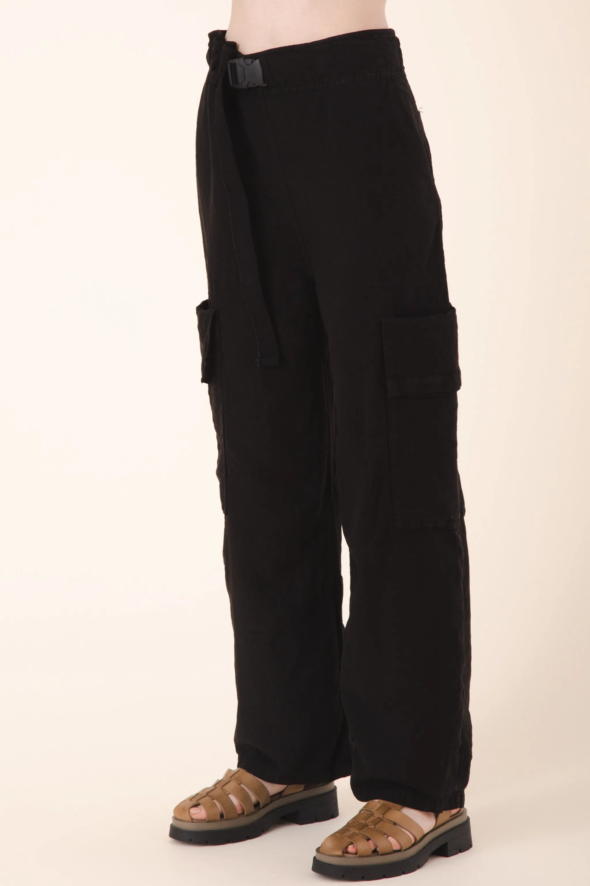 Sack Pocket Pant Silk in Black