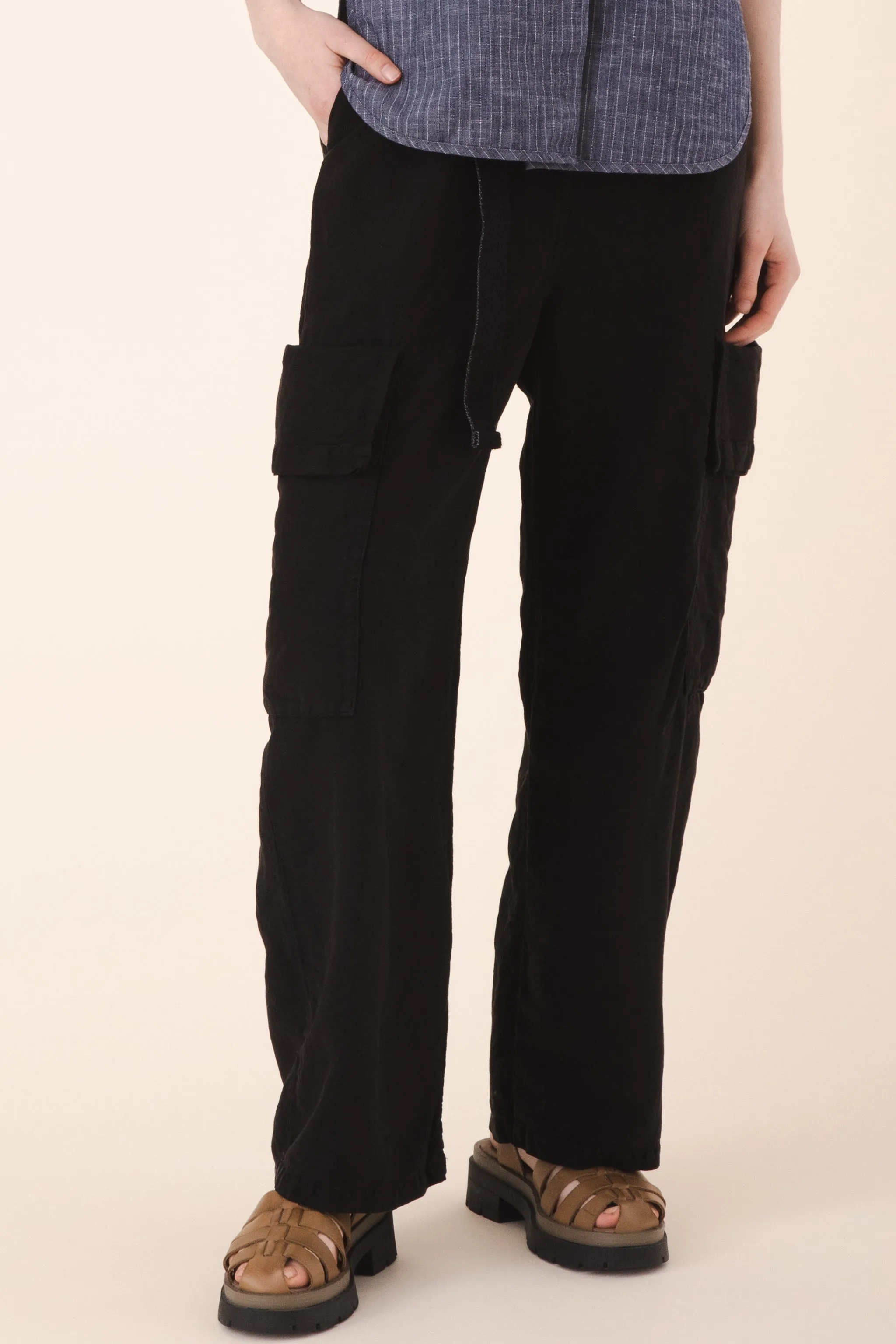 Sack Pocket Pant Silk in Black